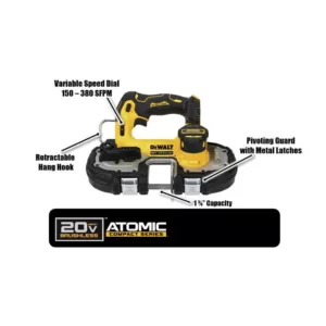 DEWALT ATOMIC 20-Volt MAX Cordless Brushless Compact 1-3/4 in. Bandsaw (Tool-Only)