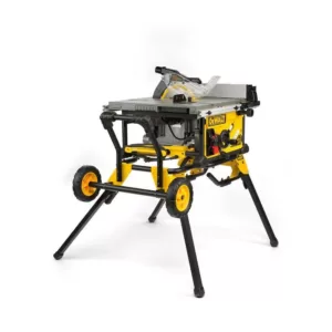 DEWALT 15 Amp Corded 10 in. Job Site Table Saw with Rolling Stand and Bonus Atomic 20-Volt Lithium-Ion 1/2 in. Drill Driver Kit