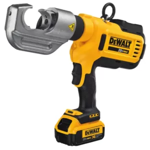 DEWALT 20-Volt MAX Cordless Died Cable Crimping Tool with (2) 20-Volt 4.0Ah Batteries, Charger & Case