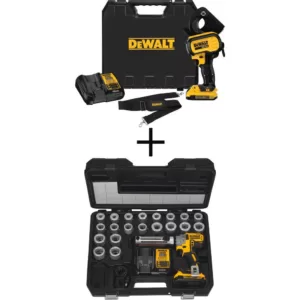 DEWALT 20-Volt MAX Cordless Electrical Cable Cutting Tool, (1) 20-Volt 2.0Ah Battery, Charger & Cordless Cable Stripper Kit