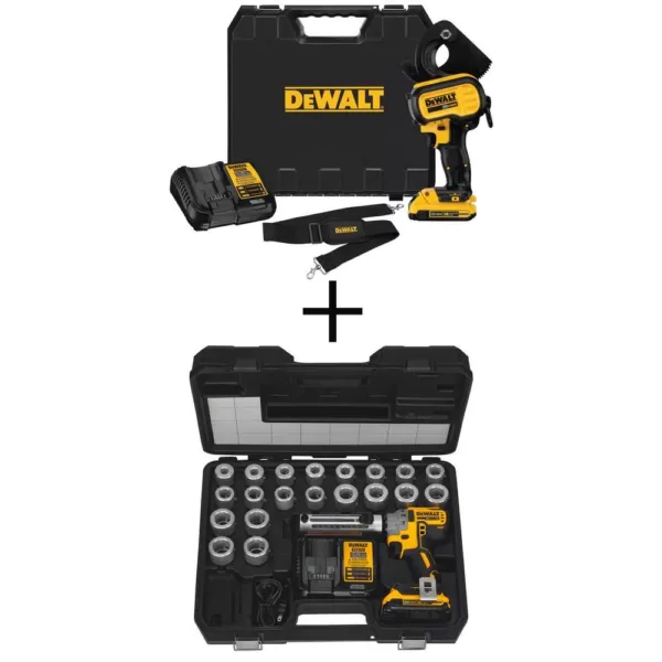 DEWALT 20-Volt MAX Cordless Electrical Cable Cutting Tool, (1) 20-Volt 2.0Ah Battery, Charger & Cordless Cable Stripper Kit