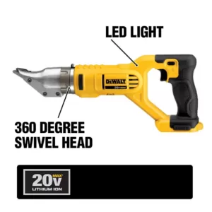 DEWALT 20-Volt MAX Cordless 14-Gauge Swivel Head Double Cut Shears with (2) 20-Volt Batteries 4.0Ah & Charger