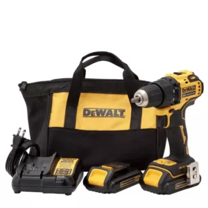 DEWALT ATOMIC 20-Volt MAX Cordless Brushless Compact 1/2 in. Drill/Driver with 20-Volt Lithium-Ion Compact (2) 2.0Ah Battery