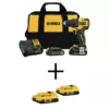 DEWALT ATOMIC 20-Volt MAX Cordless Brushless Compact 1/2 in. Drill/Driver with 20-Volt Lithium-Ion Compact (2) 2.0Ah Battery