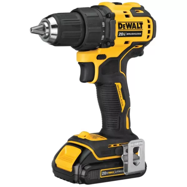 DEWALT ATOMIC 20-Volt MAX Cordless Brushless Compact 1/2 in. Drill/Driver, (2) 20-Volt 1.3Ah Batteries & Oscillating Tool