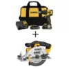 DEWALT ATOMIC 20-Volt MAX Cordless Brushless Compact 1/2 in. Drill/Driver, (2) 20-Volt 1.3Ah Batteries & 6-1/2 in. Circular Saw