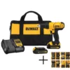 DEWALT 20-Volt MAX Cordless 1/2 in. Drill/Driver, (2) 20-Volt 1.3Ah Batteries & Max Fit Screwdriving Set (140-Piece)