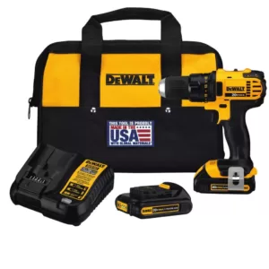 DEWALT 20-Volt MAX Cordless Compact 1/2 in. Drill/Drill Driver with (2) 20-Volt 1.3Ah Batteries, Charger & Bag