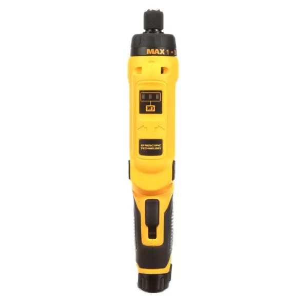 DEWALT 8-Volt MAX Cordless Gyroscopic Screwdriver with Adjustable Handle, (2) 1.0Ah Batteries, Charger & Bag