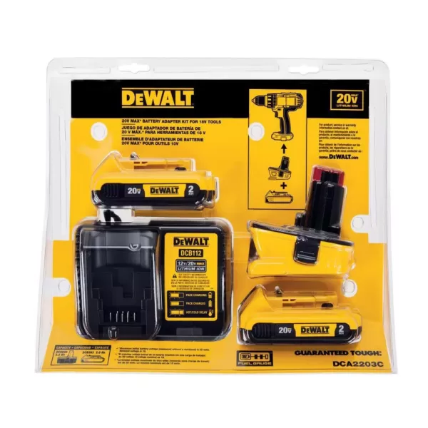 DEWALT 18-Volt to 20-Volt MAX Lithium-Ion Battery Adapter Kit (2-Pack)