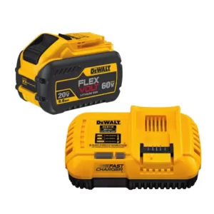 DEWALT FLEXVOLT 20-Volt/60-Volt MAX Lithium-Ion 9.0Ah Battery Pack with Fan Cooled Fast Charger