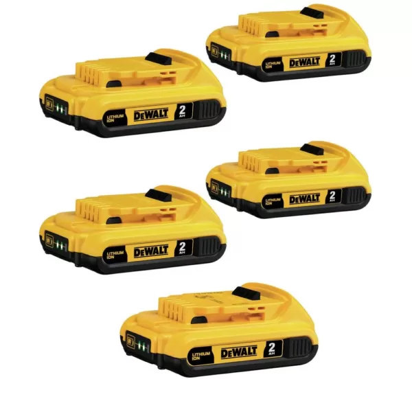 DEWALT 20-Volt MAX Compact Lithium-Ion 2.0Ah Battery Pack (5-Pack)