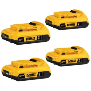 DEWALT 20-Volt MAX Compact Lithium-Ion 2.0Ah Battery Pack (4-Pack)