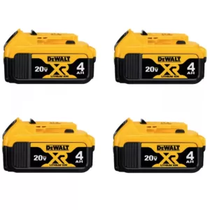 DEWALT 20-Volt MAX XR Premium Lithium-Ion 4.0Ah Battery Pack (4-Pack)