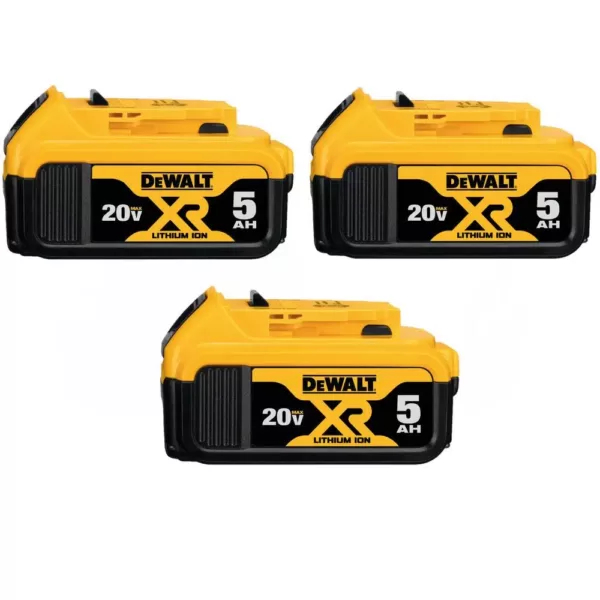 DEWALT 20-Volt MAX XR Premium Lithium-Ion 5.0Ah Battery Pack (3-Pack)