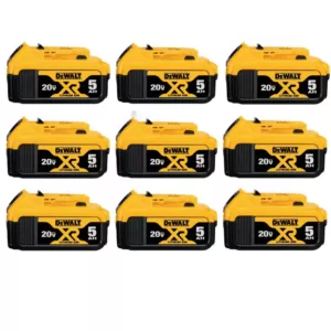 DEWALT 20-Volt MAX XR Premium Lithium-Ion 5.0Ah Battery Pack (9-Pack)