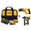 DEWALT 20-Volt MAX Cordless Compact Reciprocating Saw with (2) 20-Volt Battery 5.0Ah & Brushless Drill