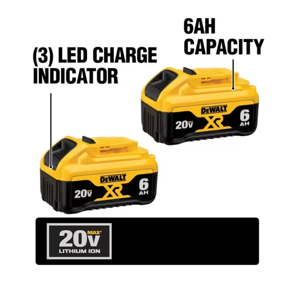 DEWALT 20-Volt MAX XR Premium Lithium-Ion 6.0Ah Battery Pack (2-Pack)