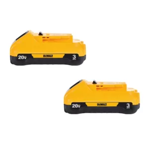 DEWALT 20-Volt MAX Compact Lithium-Ion 3.0Ah Battery Pack (2-Pack)