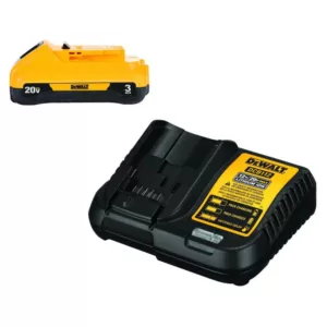 DEWALT 20-Volt MAX Compact Lithium-Ion 3.0Ah Battery Pack with 12-Volt to 20-Volt MAX Charger