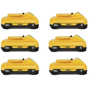 DEWALT 20-Volt MAX Compact Lithium-Ion 4.0Ah Battery Pack (6-Pack)