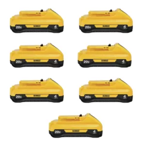 DEWALT 20-Volt MAX Compact Lithium-Ion 4.0Ah Battery Pack (7-Pack)