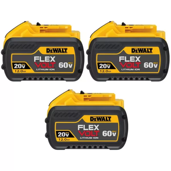 DEWALT FLEXVOLT 20-Volt/60-Volt MAX Lithium-Ion 12.0Ah Battery (3-Pack)