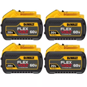 DEWALT FLEXVOLT 20-Volt/60-Volt MAX Lithium-Ion 12.0Ah Battery (4-Pack)