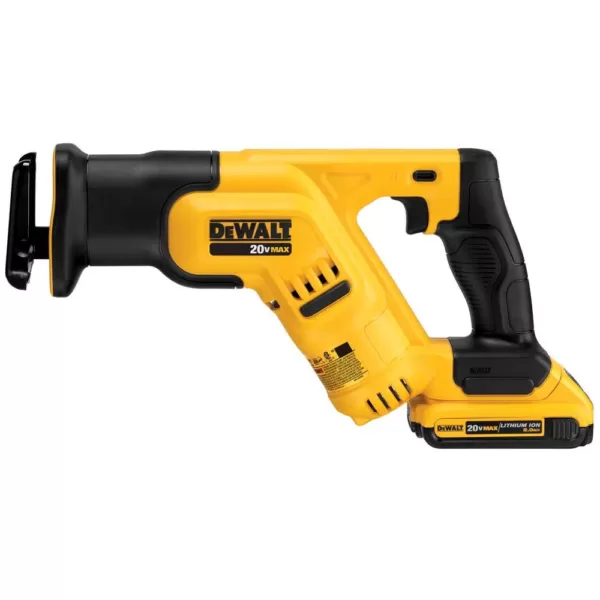 DEWALT 20-Volt MAX Cordless Compact Reciprocating Saw with (1) 20-Volt Battery 2.0Ah, (1) 20-Volt Battery 5.0Ah & Charger