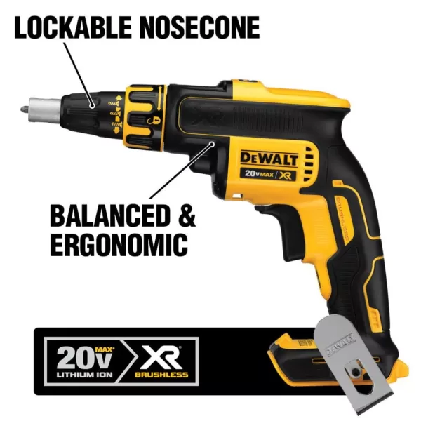 DEWALT 20-Volt MAX XR Cordless Brushless Drywall Screw Gun with (2) 20-Volt 5.0Ah Batteries & 5 in. Random Orbital Sander