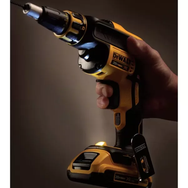 DEWALT 20-Volt MAX XR Cordless Brushless Drywall Screw Gun with (2) 20-Volt 2.0Ah Batteries & Cut-Out Tool