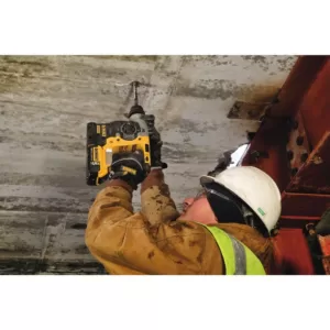 DEWALT 20-Volt MAX XR Brushless 1 in. SDS Plus L-Shape Rotary Hammer, (2) 20-Volt 5.0Ah Batteries & 3/8 in. Impact Wrench