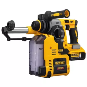 DEWALT 20-Volt MAX XR 1 in. SDS Plus L-Shape Rotary Hammer w/ Extractor, (2) 20-Volt 5.0Ah Batteries & 1/4 in. Impact Driver