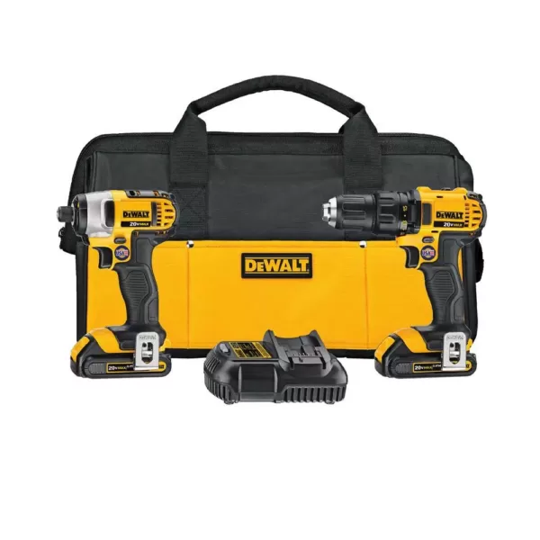 DEWALT 20-Volt MAX Cordless Drill/Impact Combo Kit (2-Tool) with (2) 20-Volt 1.5Ah Batteries, Charger & Bag