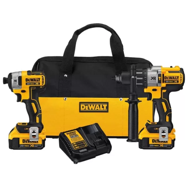 DEWALT 20-Volt MAX XR Cordless Brushless Hammer Drill/Impact Combo Kit (2-Tool) with (2) 20-Volt 4.0Ah Batteries & Charger