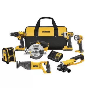 DEWALT 20-Volt MAX Cordless Combo Kit (7-Tool) with (2) 20-Volt 2.0Ah Batteries & Charger