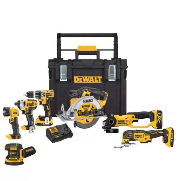 DEWALT 20-Volt MAX Cordless Combo Kit (7-Tool) with ToughSystem Case, (1) 20-Volt 4.0Ah Battery & (2) 20-Volt 2.0Ah Batteries