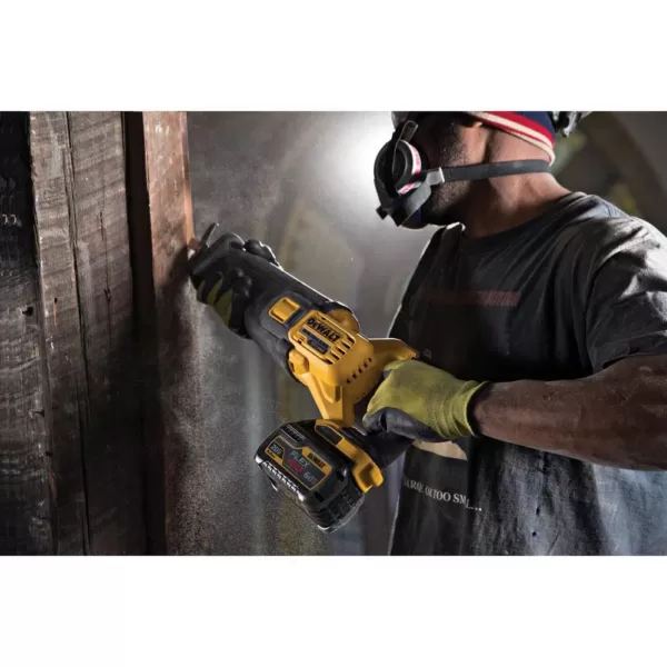 DEWALT FLEXVOLT 60-Volt MAX Lithium-Ion Cordless Brushless Reciprocating Saw with (2) Batteries and Bonus 3/4 in. Impact Wrench