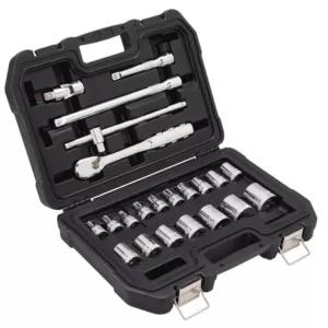 DEWALT 1/2 in. Drive Metric Socket Set with Ratchet (22-Piece)