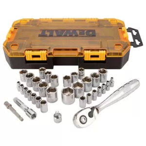 DEWALT 1/4 in. and 3/8 in. Drive Socket Set (34-Piece)