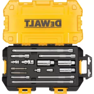 DEWALT 1/4 in. and 3/8 in. Drive Socket Set (34-Piece) with Bonus 15-Piece Accessory Set