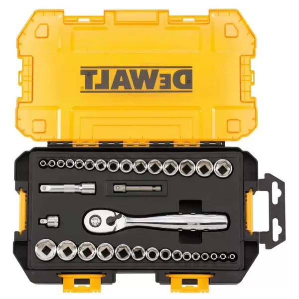 DEWALT 1/4 in. and 3/8 in. Drive Socket Set (34-Piece) with Bonus 15-Piece Accessory Set