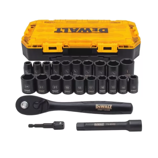 DEWALT 1/2 in. Drive Metric Socket Set with Ratchet (23-Piece)