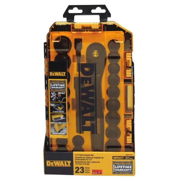 DEWALT 1/2 in. Drive Metric Socket Set with Ratchet (23-Piece)