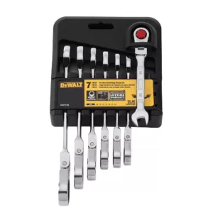 DEWALT Metric Ratcheting Flex Head Combination Wrench Set (7-Piece)