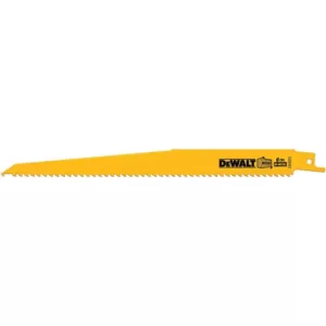 DEWALT 9 in. 6 Teeth per in. Taper Back Bi-Metal Reciprocating Saw Blade (5-Pack)