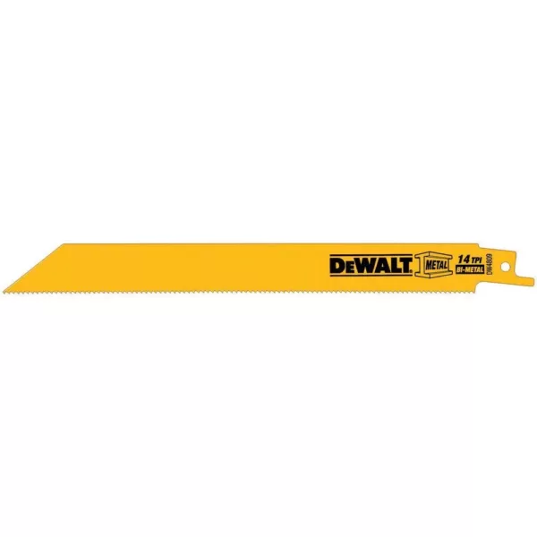 DEWALT 8 in. 14 Teeth per in. Straight Back Bi-Metal Reciprocating Saw Blade (5-Pack)