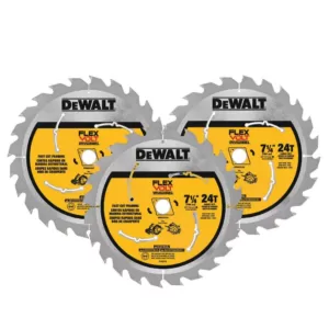 DEWALT FLEXVOLT Bi-Metal Reciprocating Saw Blade Set (8-Piece) w/ Bonus 7-1/4 in. 24-Teeth Carbide Circular Saw Blade (3-Pack)