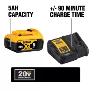 DEWALT 20-Volt MAX Cordless Reciprocating Saw with (1) 20-Volt Battery 5.0Ah & Charger