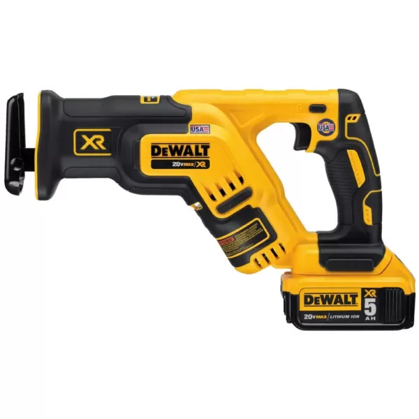 DEWALT 20-Volt MAX XR Cordless Brushless Compact Reciprocating Saw with (1) 20-Volt Battery 5.0Ah & Charger